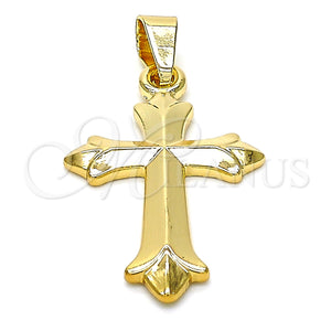 Gold Filled Pendant — Religious Pendant Cross Design Polished 05. — main product view — SKU 128823 | Oro Laminado dije — Religious Pendant cruz diseño pulido 05. — SKU 128823