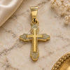 Oro Laminado Religious Pendant, Gold Filled Style Cross Design, Polished, Golden Finish, 05.163.0091