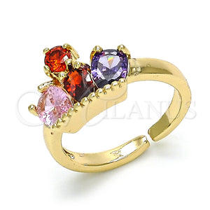 Gold Filled Ring — Multi Stone Ring Crown and Teardrop Design with — main product view — SKU 128851 | Oro Laminado anillo — Multi Stone Ring Crown and Teardrop diseño with — SKU 128851