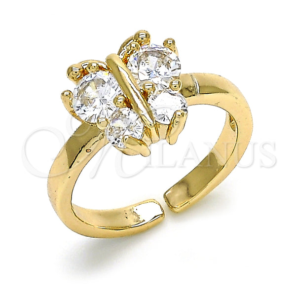 Gold Filled Ring — Multi Stone Ring Butterfly Design with White Cubic — main product view — SKU 128857 | Oro Laminado anillo — Multi Stone Ring Butterfly diseño with blanco Cubic — SKU 128857