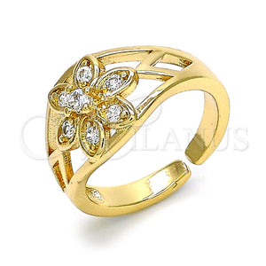 Gold Filled Ring — Multi Stone Ring Flower Design with White Cubic — main product view — SKU 128861 | Oro Laminado anillo — Multi Stone Ring flor diseño with blanco Cubic — SKU 128861