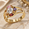 Oro Laminado Multi Stone Ring, Gold Filled Style with Multicolor Cubic Zirconia, Polished, Golden Finish, 01.210.0086 (One size fits all)