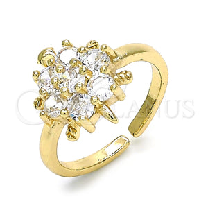 Gold Filled Ring — Multi Stone Ring Flower and Turtle Design with — main product view — SKU 128864 | Oro Laminado anillo — Multi Stone Ring flor and Turtle diseño with — SKU 128864