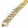 Oro Laminado Fancy Bracelet, Gold Filled Style Heart Design, Matte Finish, Golden Finish, 03.233.0012.07 (15 MM Thickness, 7 Inches Length)