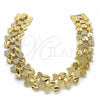 Oro Laminado Fancy Bracelet, Gold Filled Style Heart Design, Matte Finish, Golden Finish, 03.233.0012.07 (15 MM Thickness, 7 Inches Length)