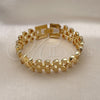 Oro Laminado Fancy Bracelet, Gold Filled Style Heart Design, Matte Finish, Golden Finish, 03.233.0012.07 (15 MM Thickness, 7 Inches Length)
