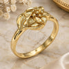 Oro Laminado Elegant Ring, Gold Filled Style Flower Design, Diamond Cutting Finish, Golden Finish, 01.233.0002.09 (Size 9)