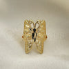 Oro Laminado Elegant Ring, Gold Filled Style Butterfly Design, Polished, Golden Finish, 01.233.0004.09 (Size 9)