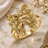 Oro Laminado Elegant Ring, Gold Filled Style Butterfly Design, Polished, Golden Finish, 01.233.0006.09 (Size 9)
