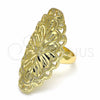 Oro Laminado Elegant Ring, Gold Filled Style Star Design, Diamond Cutting Finish, Golden Finish, 01.233.0007.07 (Size 7)