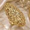 Oro Laminado Elegant Ring, Gold Filled Style Star Design, Diamond Cutting Finish, Golden Finish, 01.233.0007.07 (Size 7)