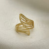 Oro Laminado Elegant Ring, Gold Filled Style Diamond Cutting Finish, Golden Finish, 01.233.0008.08 (Size 8)