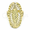Oro Laminado Elegant Ring, Gold Filled Style Diamond Cutting Finish, Golden Finish, 01.233.0010.09 (Size 9)