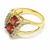 Oro Laminado Multi Stone Ring, Gold Filled Style with Garnet and White Cubic Zirconia, Polished, Golden Finish, 01.365.0003.09 (Size 9)