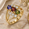 Oro Laminado Multi Stone Ring, Gold Filled Style with Multicolor Cubic Zirconia, Polished, Golden Finish, 01.365.0013.09 (Size 9)