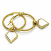 Stainless Steel Medium Hoop, White Enamel Finish, Golden Finish, 02.364.0004.30