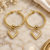 Stainless Steel Medium Hoop, White Enamel Finish, Golden Finish, 02.364.0004.30