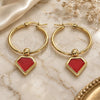 Stainless Steel Medium Hoop, Red Enamel Finish, Golden Finish, 02.364.0004.1.30