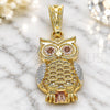 Oro Laminado Fancy Pendant, Gold Filled Style Owl Design, Polished, Tricolor, 05.351.0037