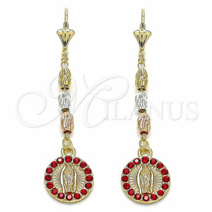 Gold Filled Ring — Long Earring Guadalupe Design with Garnet Crystal Diamond — main product view — SKU 129038 | Oro Laminado anillo — Long Earring Guadalupe diseño with Garnet cristal Diamond — SKU 129038