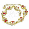 Oro Laminado Fancy Bracelet, Gold Filled Style Elephant Design, with Garnet Crystal, Polished, Golden Finish, 03.351.0050.1.07 (10 MM Thickness, 7 Inches Length)