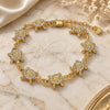 Oro Laminado Fancy Bracelet, Gold Filled Style Turtle Design, with White Crystal, Polished, Golden Finish, 03.351.0053.07 (11 MM Thickness, 7 Inches Length)