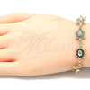 Oro Laminado Fancy Bracelet, Gold Filled Style Turtle Design, with Multicolor Crystal, Polished, Golden Finish, 03.351.0053.2.07 (11 MM Thickness, 7 Inches Length)