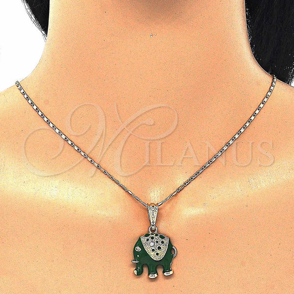 Gold Filled Ring — Earring and Pendant Adult Set Elephant Design with — alternate product view — SKU 129060 | Oro Laminado anillo — Earring and Pendant Adult Set Elephant diseño with — SKU 129060