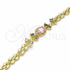Oro Laminado Fancy Bracelet, Gold Filled Style with Multicolor Cubic Zirconia, Polished, Golden Finish, 03.357.0013.1.07 (06 MM Thickness, 7 Inches Length)