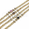 Oro Laminado Fancy Bracelet, Gold Filled Style with Multicolor Cubic Zirconia, Polished, Golden Finish, 03.357.0013.1.07 (06 MM Thickness, 7 Inches Length)