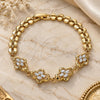 Oro Laminado Fancy Bracelet, Gold Filled Style with White Cubic Zirconia, Polished, Golden Finish, 03.357.0015.07 (07 MM Thickness, 7 Inches Length)