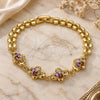 Oro Laminado Fancy Bracelet, Gold Filled Style with Multicolor Cubic Zirconia, Polished, Golden Finish, 03.357.0015.1.07 (07 MM Thickness, 7 Inches Length)