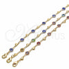 Oro Laminado Fancy Bracelet, Gold Filled Style Evil Eye and Heart Design, Red Resin Finish, Golden Finish, 03.326.0008.1.06 (07 MM Thickness, 6 Inches Length)