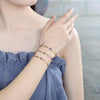 Oro Laminado Fancy Bracelet, Gold Filled Style Evil Eye and Dolphin Design, Red Resin Finish, Golden Finish, 03.326.0009.1.06 (07 MM Thickness, 6 Inches Length)