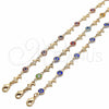 Oro Laminado Fancy Anklet, Gold Filled Style Evil Eye and Dolphin Design, Red Resin Finish, Golden Finish, 03.326.0009.1.10 (07 MM Thickness, 10 Inches Length)