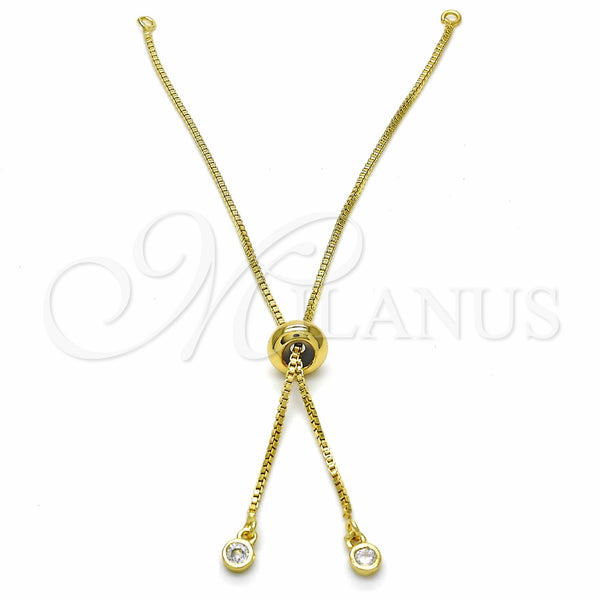 Oro Laminado Jewelry Supplies, Gold Filled Style with White Cubic Zirconia, Polished, Golden Finish, 08.63.0006