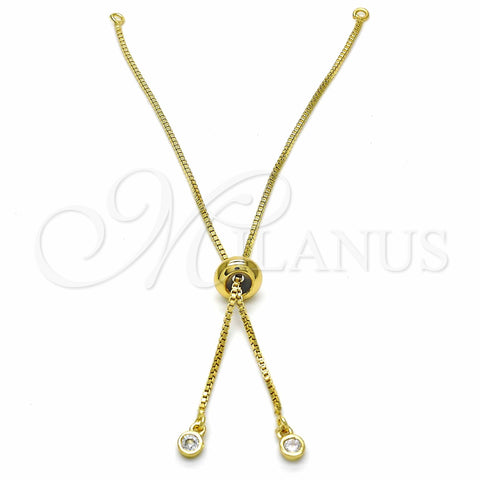 Oro Laminado Jewelry Supplies, Gold Filled Style with White Cubic Zirconia, Polished, Golden Finish, 08.63.0006