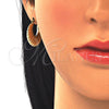 Oro Laminado Small Hoop, Gold Filled Style Hollow Design, Polished, Golden Finish, 02.09.0176.20
