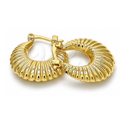 Oro Laminado Small Hoop, Gold Filled Style Hollow Design, Polished, Golden Finish, 02.09.0176.20