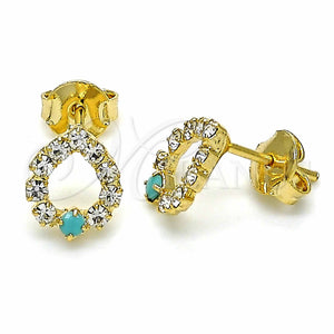 Gold Filled Ring — Stud Earring Diamond and Diamond Design with White — main product view — SKU 129225 | Oro Laminado anillo — Stud Earring Diamond and Diamond diseño with blanco — SKU 129225