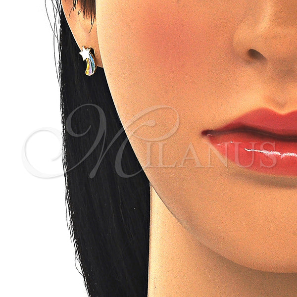 Gold Filled Ring — Stud Earring Star and Star Design Polished 02.09. — alternate product view — SKU 129228 | Oro Laminado anillo — Stud Earring estrella and estrella diseño pulido 02.09. — SKU 129228