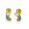 Oro Laminado Stud Earring, Gold Filled Style Star and Star Design, Polished, Golden Finish, 02.09.0188