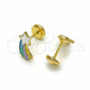 Oro Laminado Stud Earring, Gold Filled Style Star and Star Design, Polished, Golden Finish, 02.09.0188