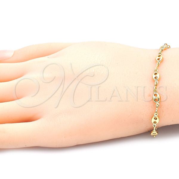 Gold Filled Bracelet — Basic Bracelet Puff Mariner Design Polished 04.09. 03 — alternate product view — SKU 129259 | Oro Laminado brazalete — básico Bracelet Puff Mariner diseño pulido 04.09. 03 — SKU 129259