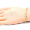 Oro Laminado Basic Bracelet, Gold Filled Style Puff Mariner Design, Polished, Golden Finish, 04.09.0185.07 (03 MM Thickness, 7 Inches Length)