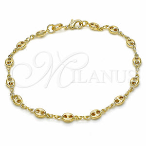 Gold Filled Bracelet — Basic Bracelet Puff Mariner Design Polished 04.09. 03 — main product view — SKU 129259 | Oro Laminado brazalete — básico Bracelet Puff Mariner diseño pulido 04.09. 03 — SKU 129259