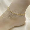 Oro Laminado Fancy Anklet, Gold Filled Style Puff Mariner Design, Polished, Golden Finish, 04.09.0185.10 (03 MM Thickness, 10 Inches Length)