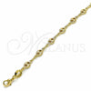 Oro Laminado Fancy Anklet, Gold Filled Style Puff Mariner Design, Polished, Golden Finish, 04.09.0185.10 (03 MM Thickness, 10 Inches Length)