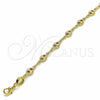 Oro Laminado Fancy Anklet, Gold Filled Style Puff Mariner Design, Polished, Golden Finish, 04.09.0185.10 (03 MM Thickness, 10 Inches Length)
