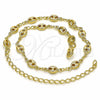 Oro Laminado Fancy Anklet, Gold Filled Style Puff Mariner Design, Polished, Golden Finish, 04.09.0185.10 (03 MM Thickness, 10 Inches Length)